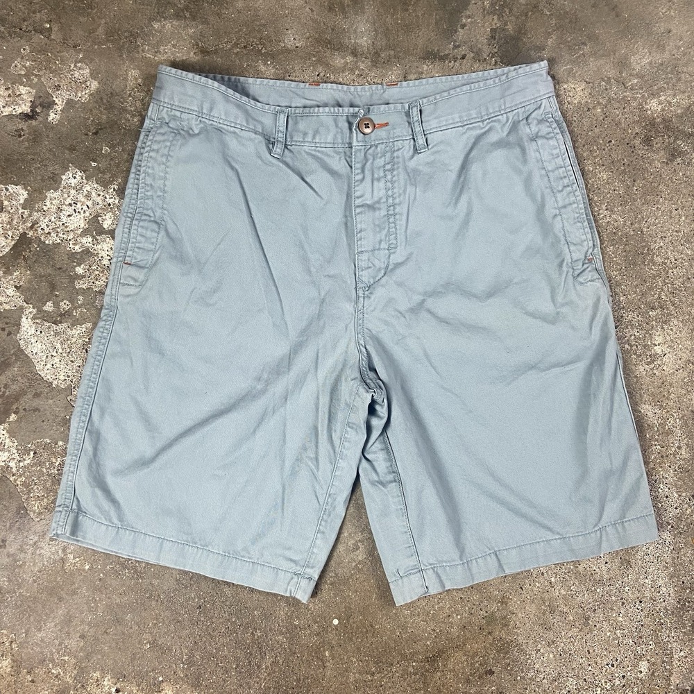Tommy Bahama Chino Shorts Size 34 Blue Relaxed Fit Embroidered Pocket Logo